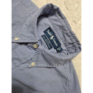 Men's Ralph Lauren Blake Blue White Gingham Casual Button Down Shirt Lg